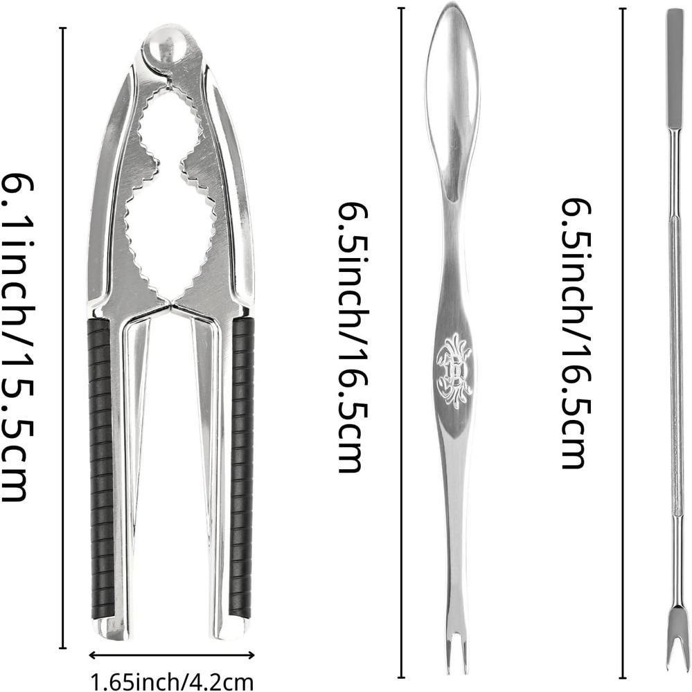 Nut Crackers Heavy Duty Shell Cracker with 2 Forks Stainless Steel Seafood