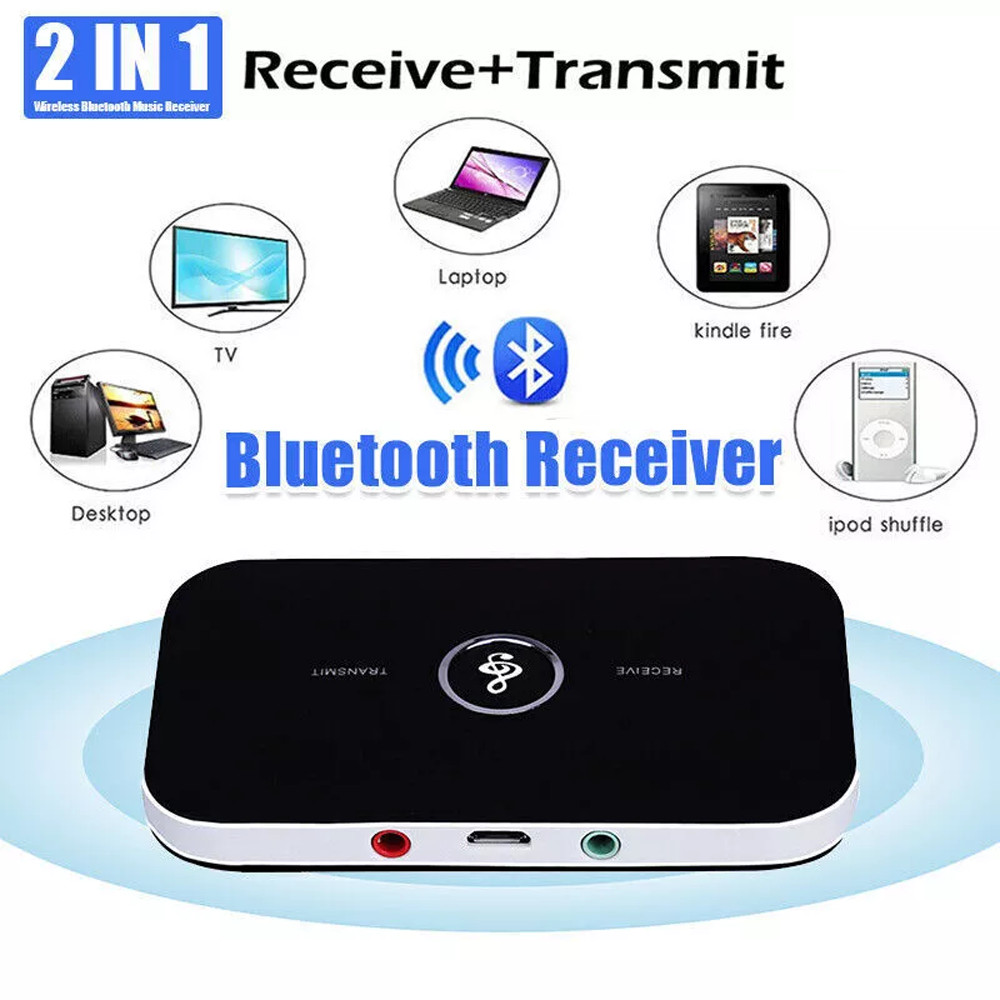 Bluetooth 5.0 Transmitter Receiver 2 IN 1 Wireless Audio 3.5mm Jack Aux Adapter