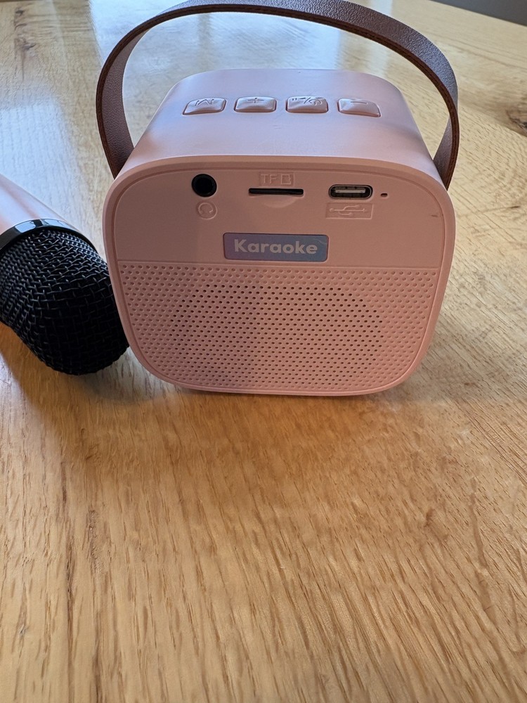 Mini Karaoke Machine with 2 Wireless Microphone, Bluetooth Speaker for Kids