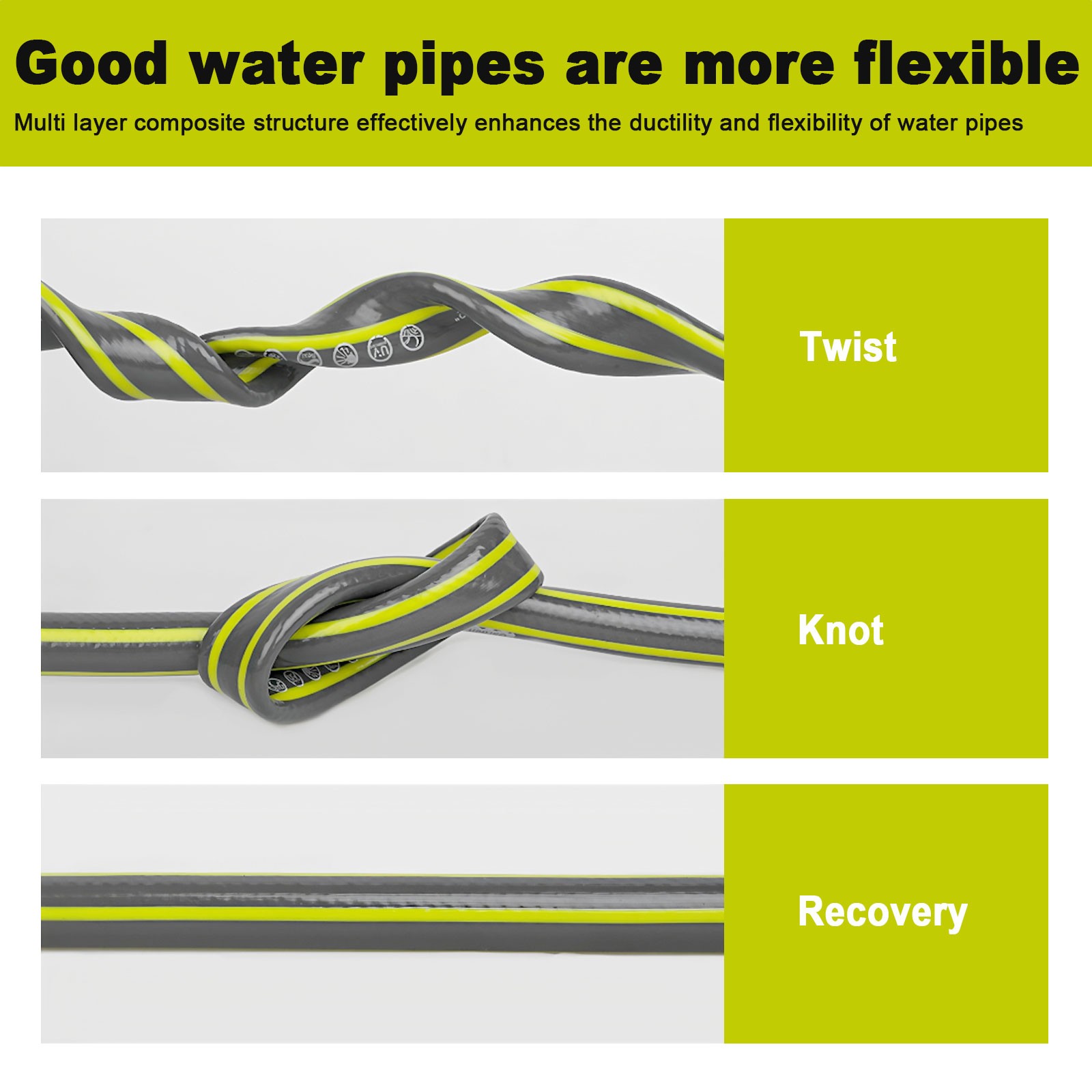 30/50/75/100/160FT Premium 1/2' Rubber Garden Hose Heavy Duty Water Hose Sprayer