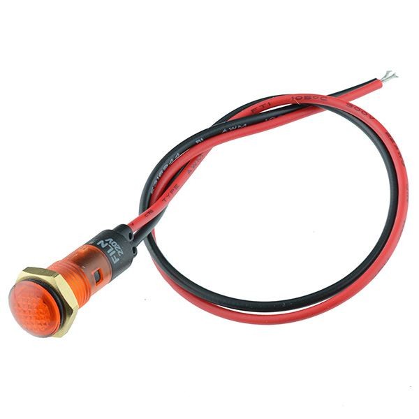 Yellow Prewired 8mm Panel Indicator 220V