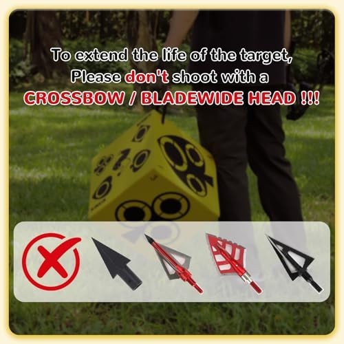 6-Sided Foam Archery Target Block with Carry Handle - Easy Arrow Removal, Lightw