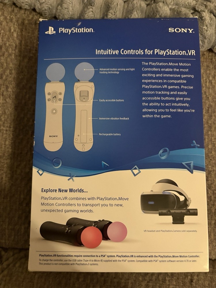 Sony PlayStation Move Motion Controller 2 Pack Black Pink Wireless for PS4 PS VR