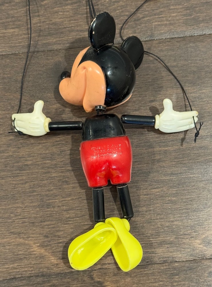 Vintage Mickey Mouse Marionette String Puppet Plastic Disney