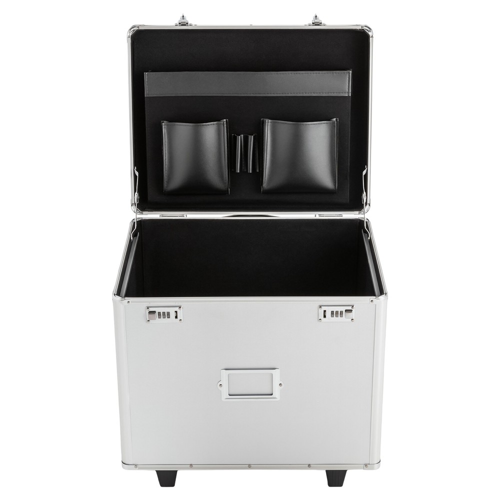 Locking Mobile Business Case！ Aluminum Alloy File Lock Box！ Hand pull File Case