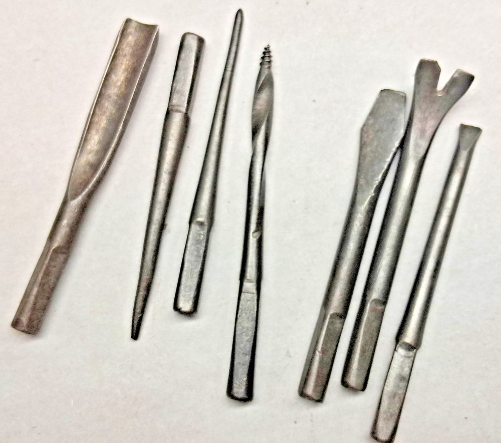 Multitool, Vintage Wood Handle Multi Too, 7 various tool bits stored in Handle