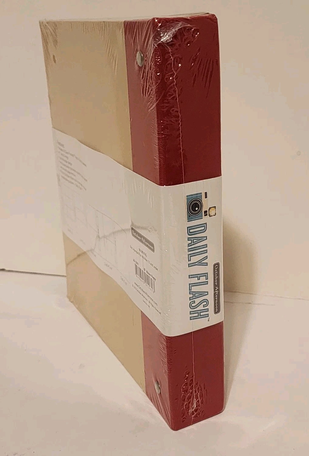 October Afternoon Daily Flash 6x8 D-ring Scrapbook Album Binder -Poppy