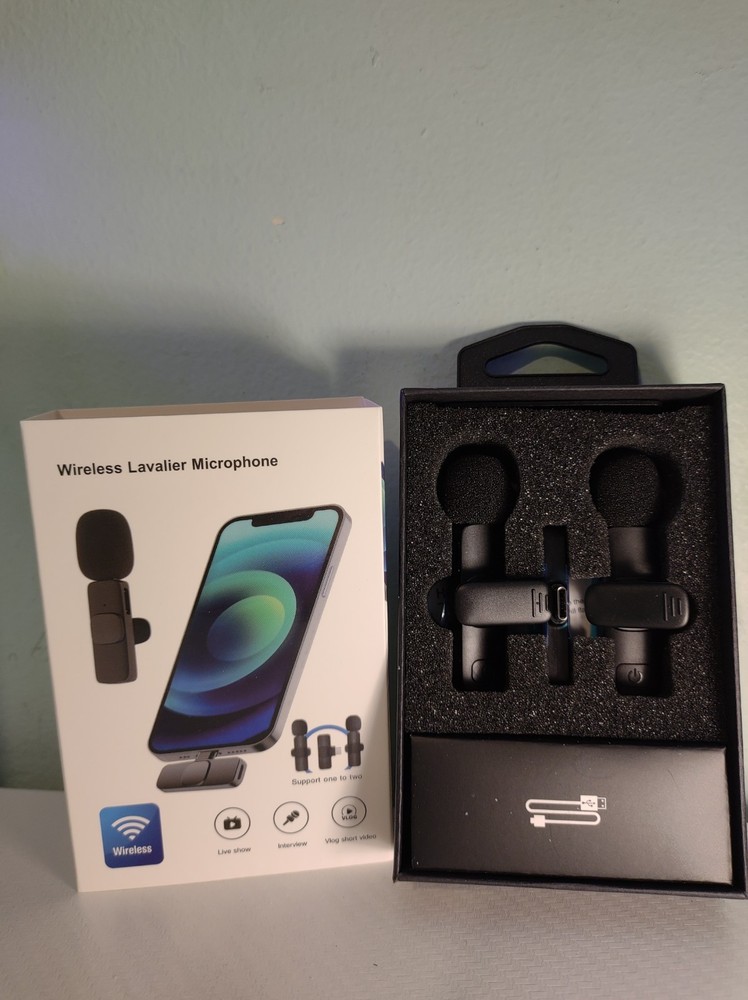 Wireless Lavalier Dual Microphone USB-C for iPhone Android 7-Hr Blog Interview