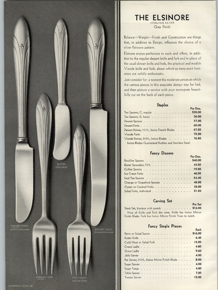 1931 PAPER AD Flatware Silverware Hollowware Alvin Elsinore Pattern Tea Service