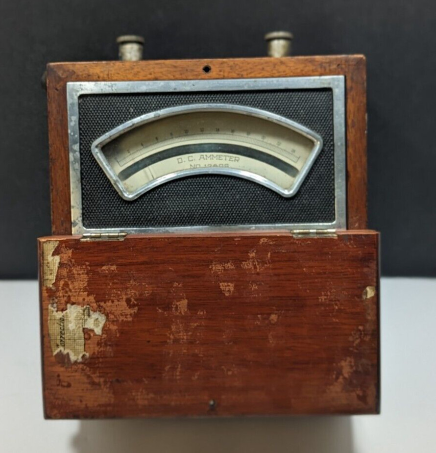 ANTIQUE KEYSTONE ELECTRICAL INSTRUMENT CO STEAMPUNK STYLE AMMETER