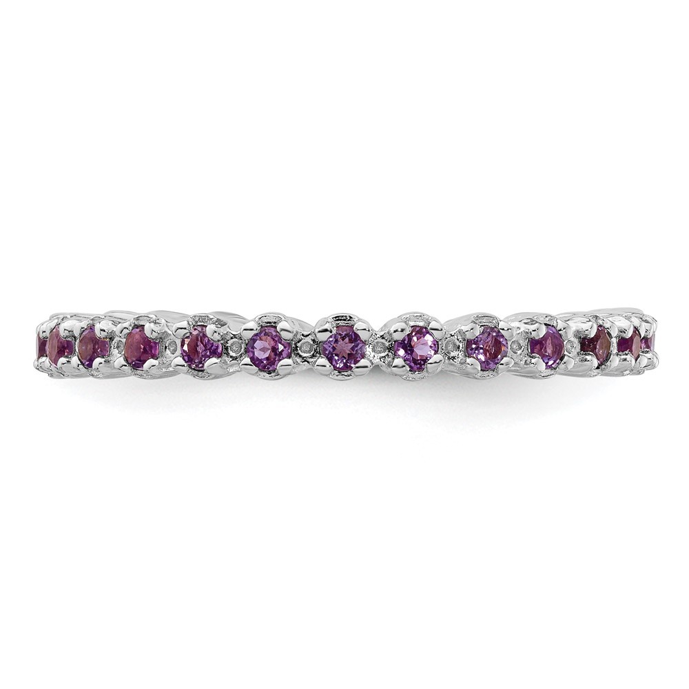925 Sterling Silver Stackable Expressions Amethyst Ring Size 10 Gift for Women