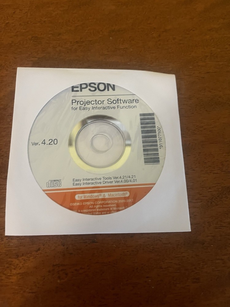 EPSON projector software CD ROM for Windows and macOS Version 2.12