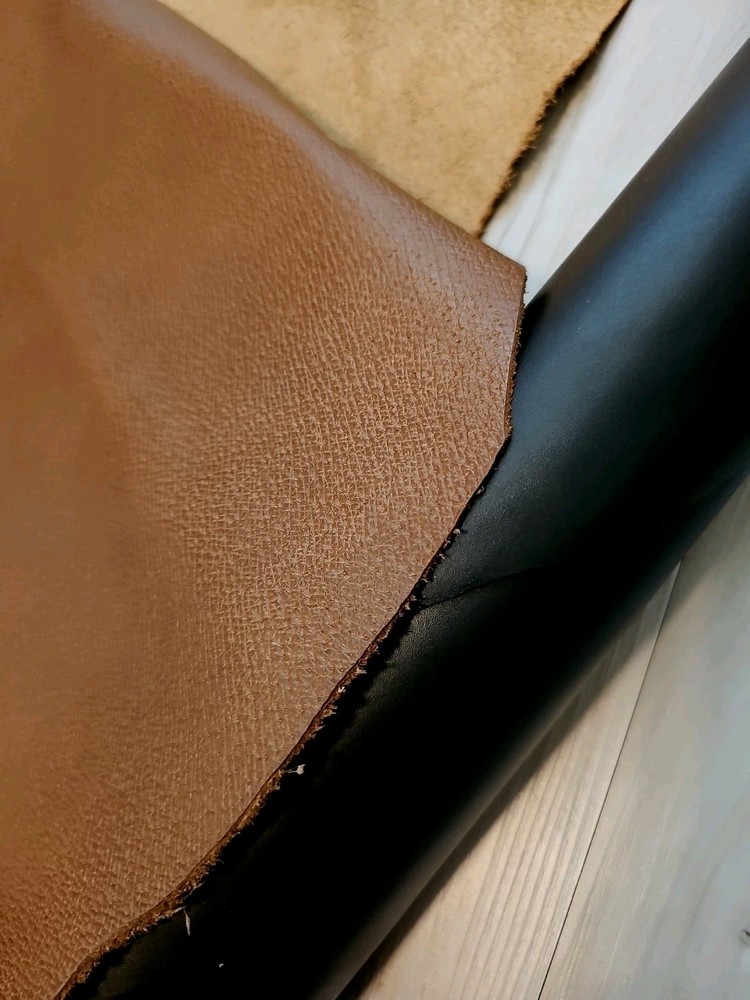 4oz AURORA BROWN DOUBLE SHOULDER MEDIUM FIRM LEATHER HIDE PANEL/SHEET/SQUARE 12+