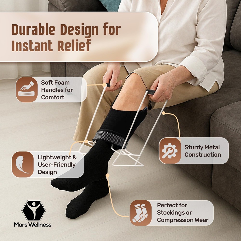 Stocking Donner Sock Aid Tool for Regular (Under 16" Calves), White