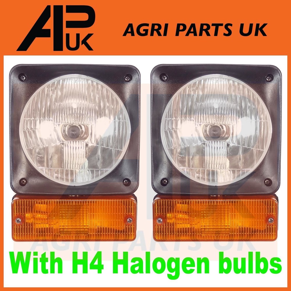 Pair Head light lamp Indicator Halogen for Matbro Manitou John Deere Telehandler