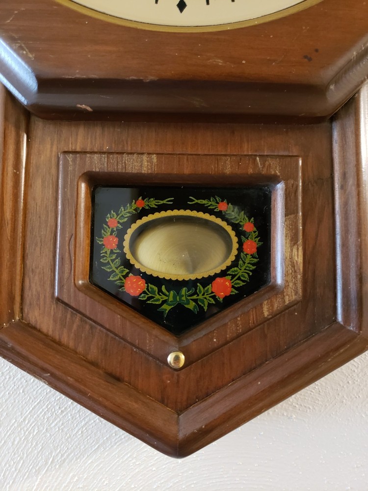 Seth Thomas Golden Rule Pendulum Wall Clock E477-005 Untested