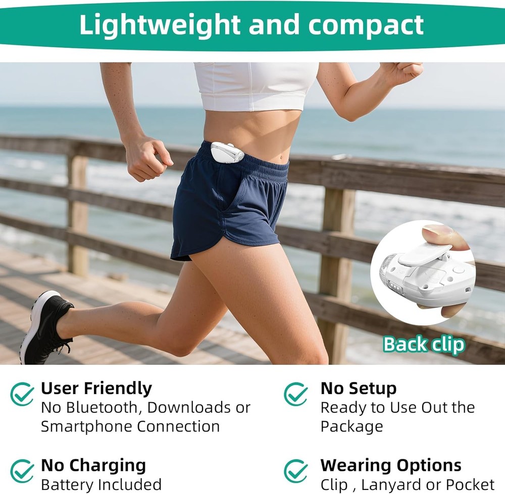 Mini Step Counter for Walking, Simple Step Counter with LED Flashlight & 110dB P