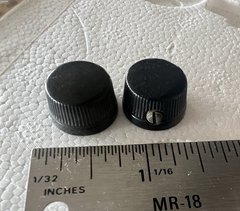 Vintage Black Daka-Ware Mini Control Knobs - Lot of 2