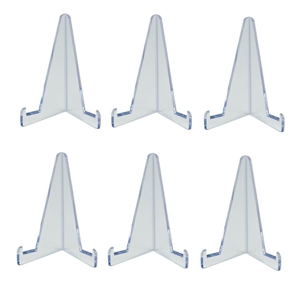 (6-Pack) CSP Small Trading Card Stands - Unfoldable Triangle Display Stand