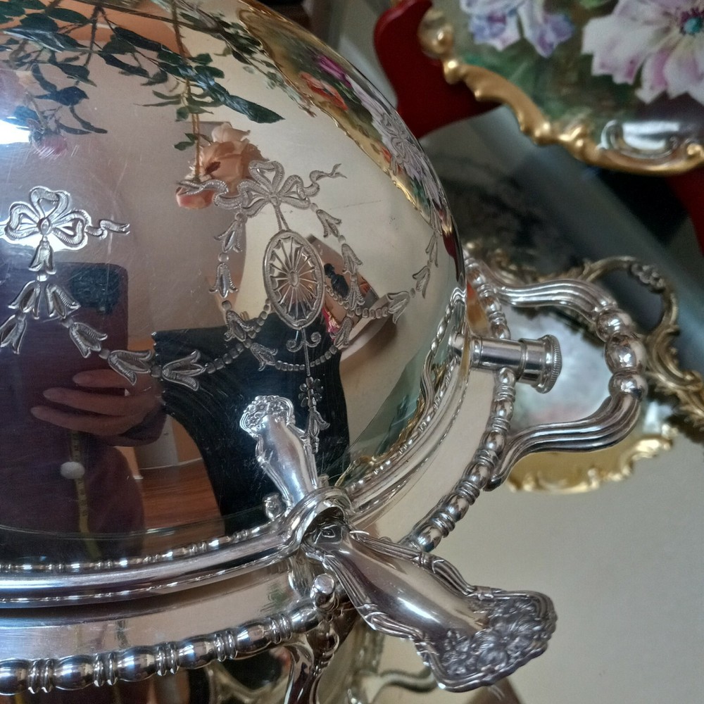 antique Silver Plate Serving Dish/Spoon