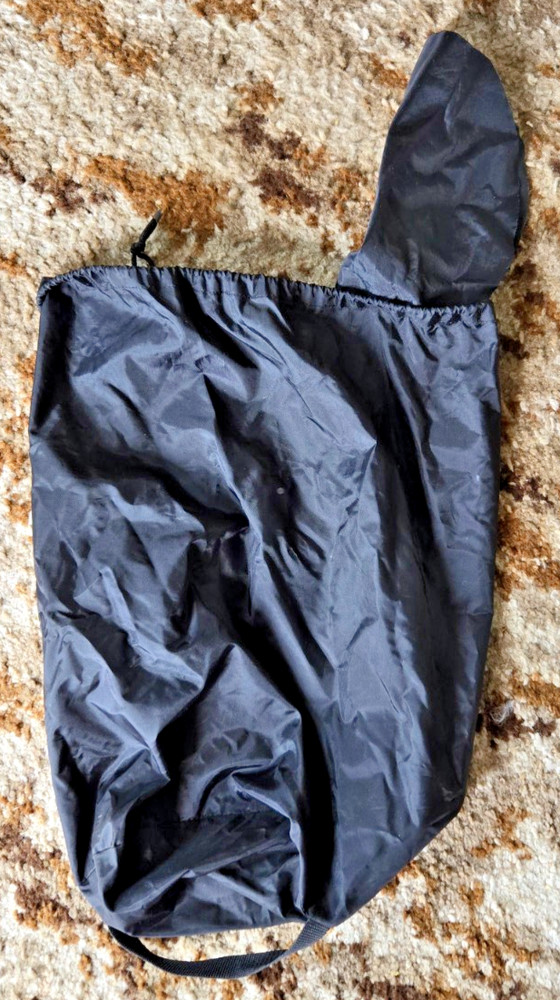 Stansport nylon stuff sack, waterproof fabric, black, flap/drawstring closure