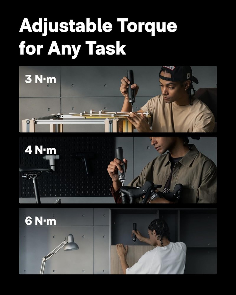 Smart Electric Screwdriver Set 6 Torque Settings Cordless Power Tool 30 Bits Kit