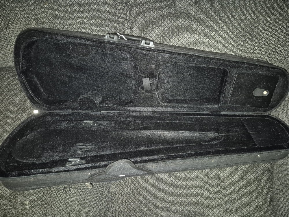 Fiddle-Violin Case Zipper Closure W Velvet Lining Mint Cond Hard Case