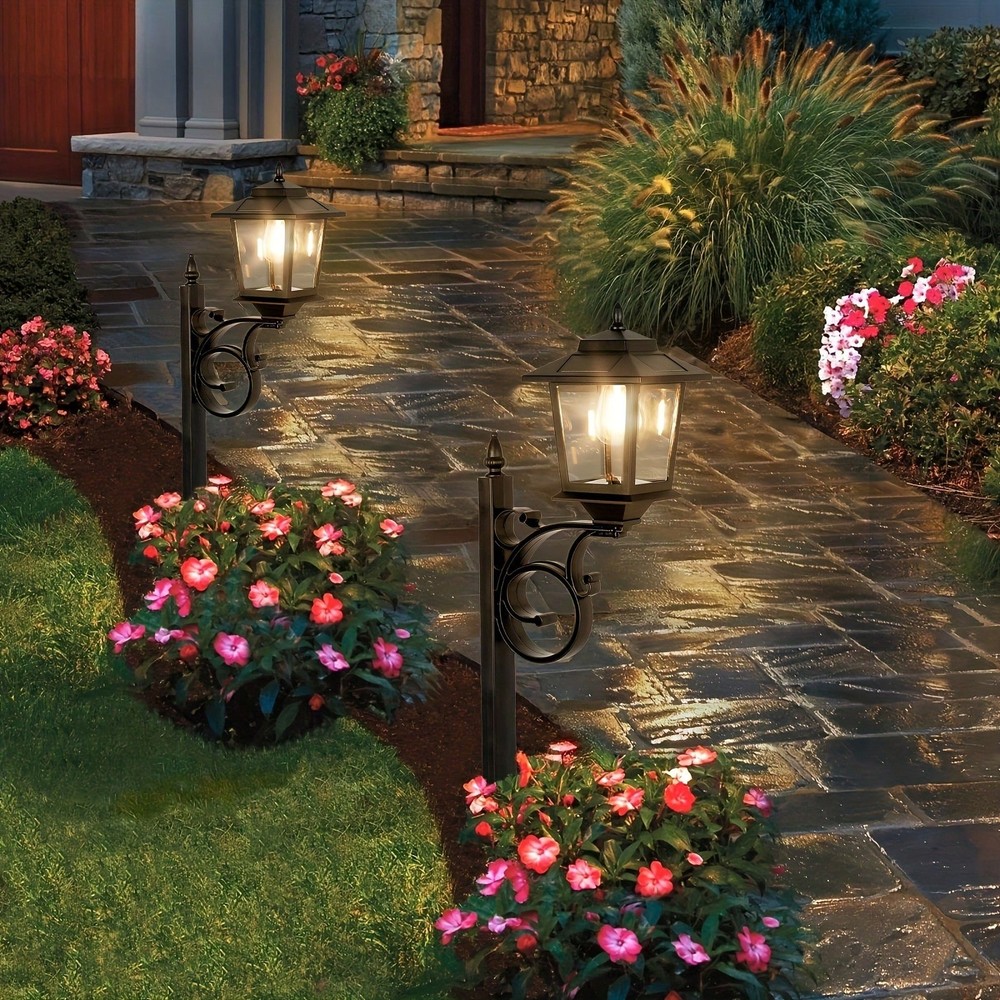 HOODINK 2PACK 2-in-1 Solar Post Light Planter