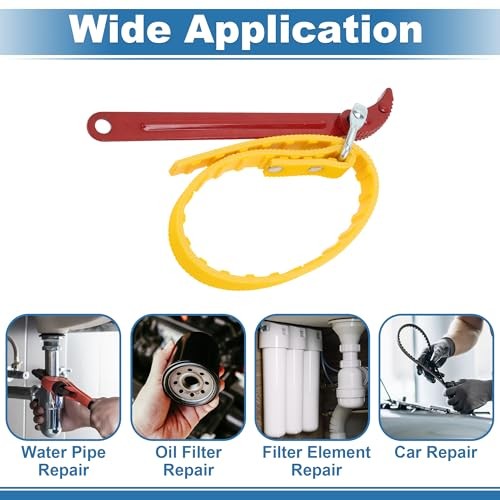 210mm Strap Wrench Rubber Steel Handle Adjustable Strap Removal Tool Multi