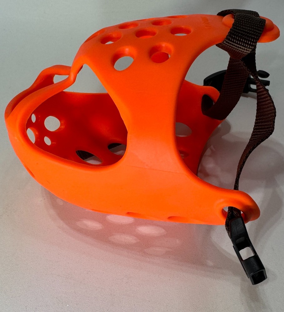 Dog Orange Silicone Muzzle Anti-Bite (Han Dou, Size MEDIUM)