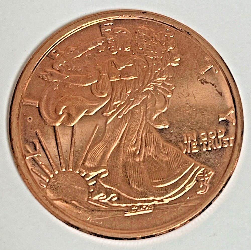 2011 Walking Liberty 1 oz Copper Round Circulated