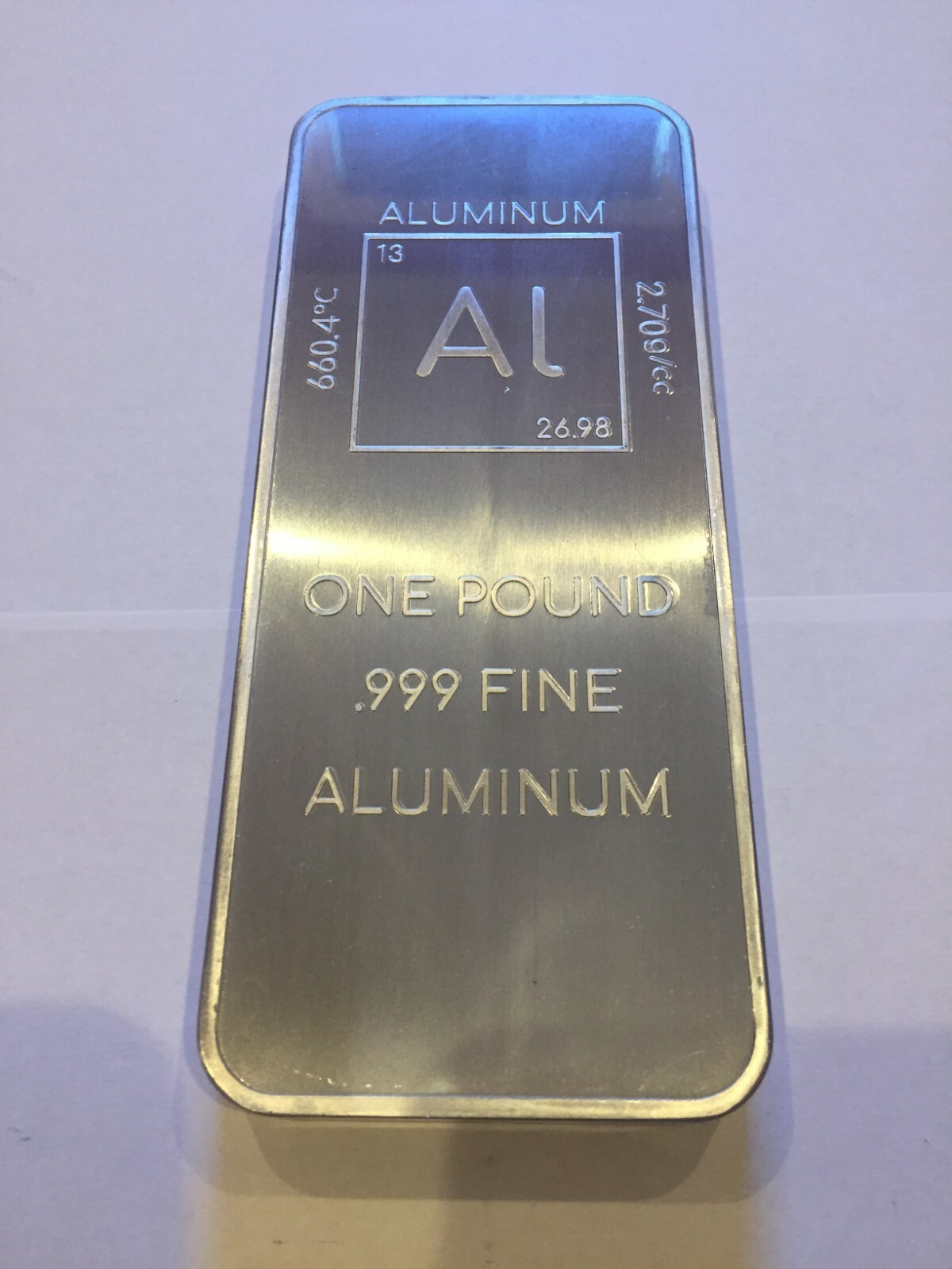 1 (One) Pound .999 Aluminum Bullion Bar By Unique Metals