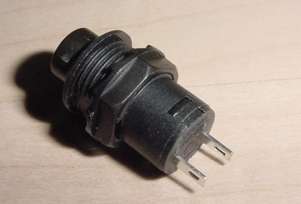 Black Push Button Toggle Switch 1/2" On-Off Latching 3A 125VAC 0.3A 12VDC #E35AA