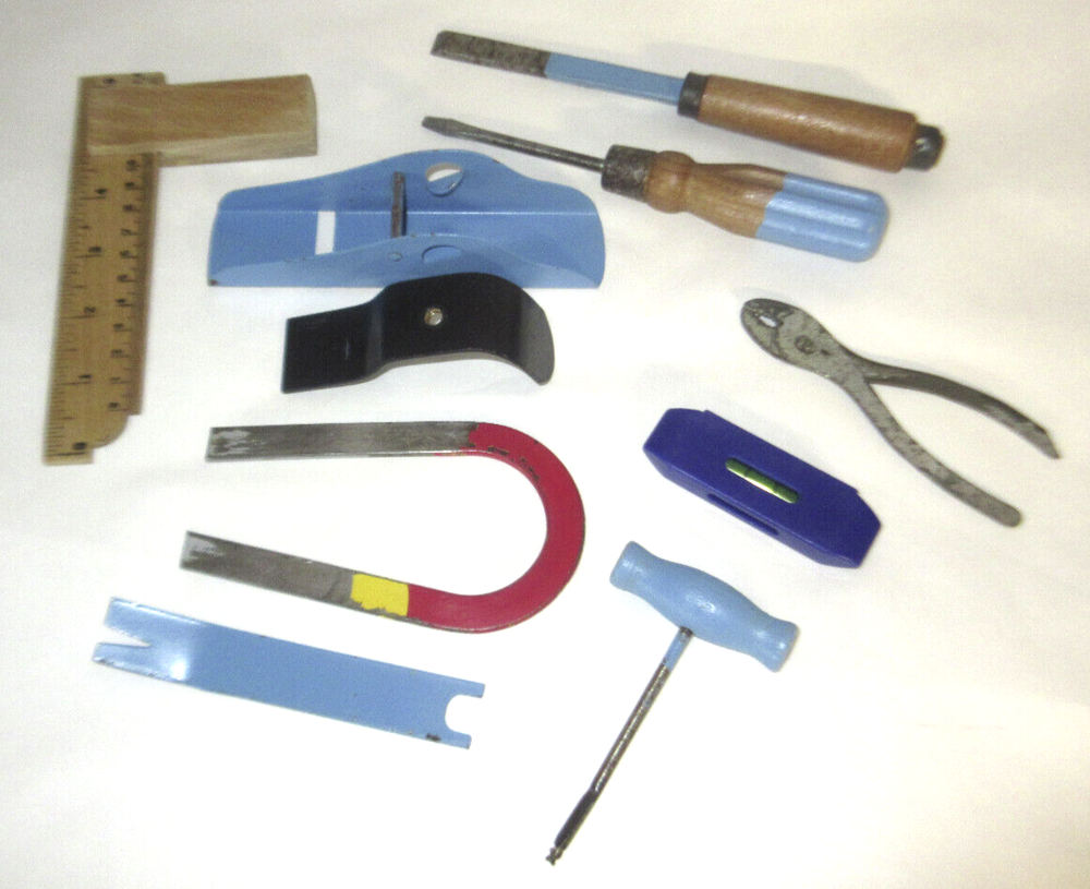 Vintage Children's Tool Box Metal Tools