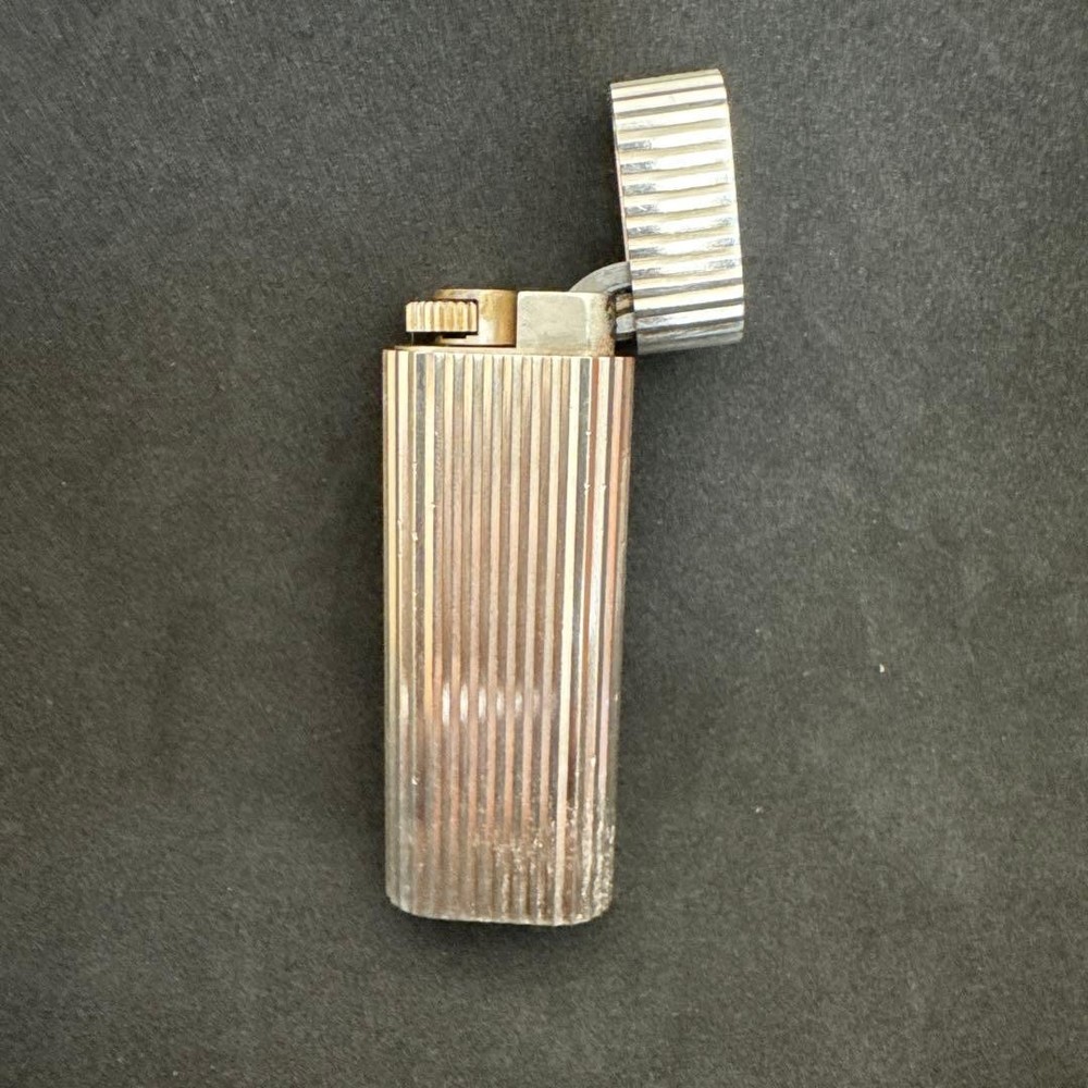 Cartier Swiss Stripe Pattern Oval Gas Lighter Used