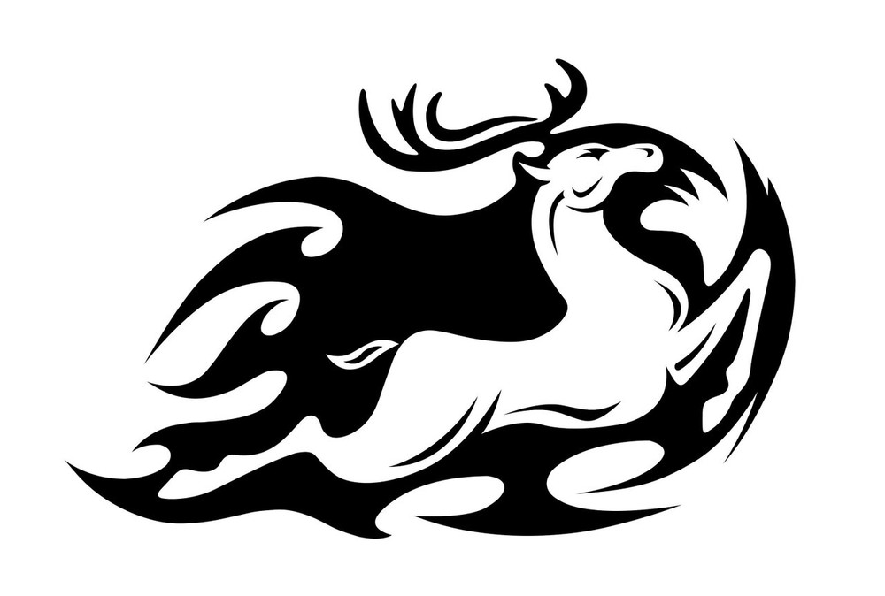 Deer Vinyl Decal, Running Deer