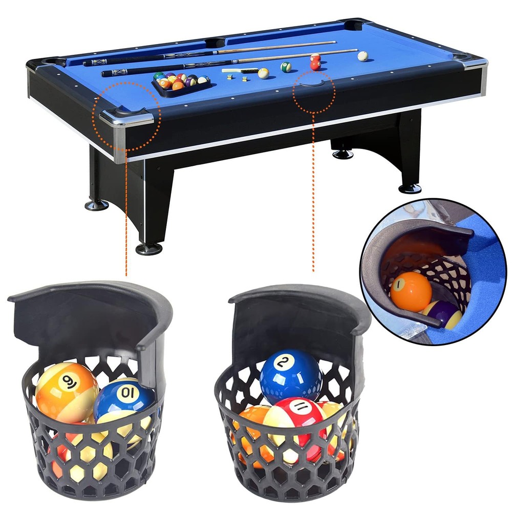 PESSILIN Pool Table Pockets Replacement for Billiard 6 Pcs, Plastic