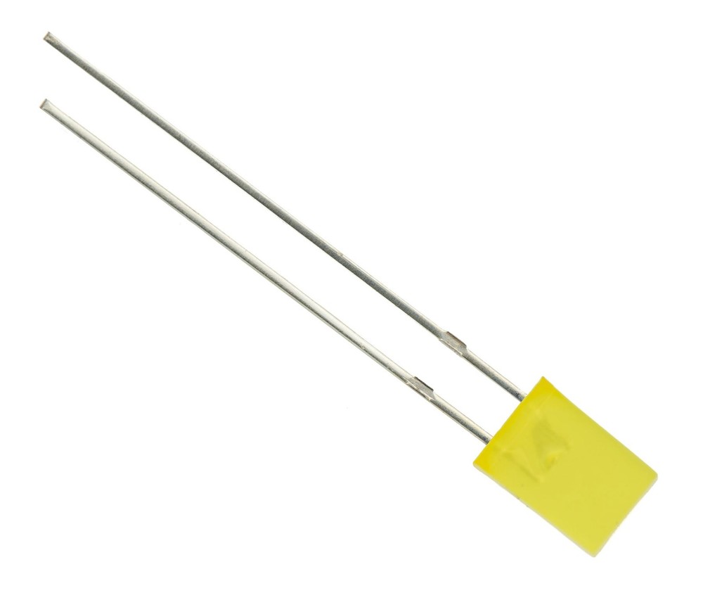 50 x Yellow 5mm Rectangle LED Diffused Lens