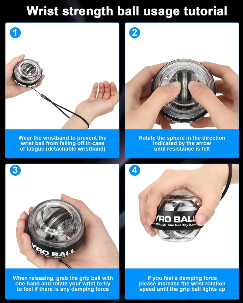 Curaball Hand Exerciser & Power Ball Hand Exerciser - Adjustable Resistance for