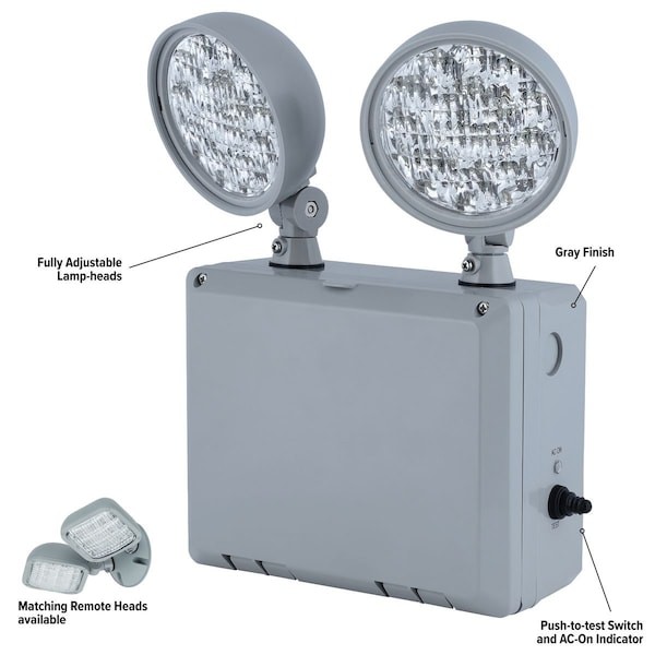 Compass Cu2wg Hubbell Lighting Compass 2 Led Lamps, Emergency Light