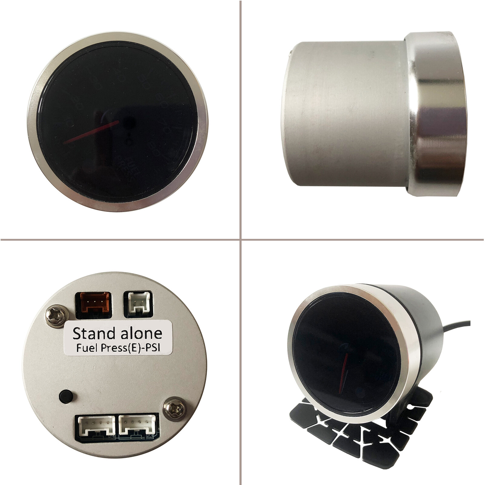 0-80 PSI 52mm 2-1/16" Fuel Pressure Gauge 7 Color Meter W/ Press Alarm Sensor