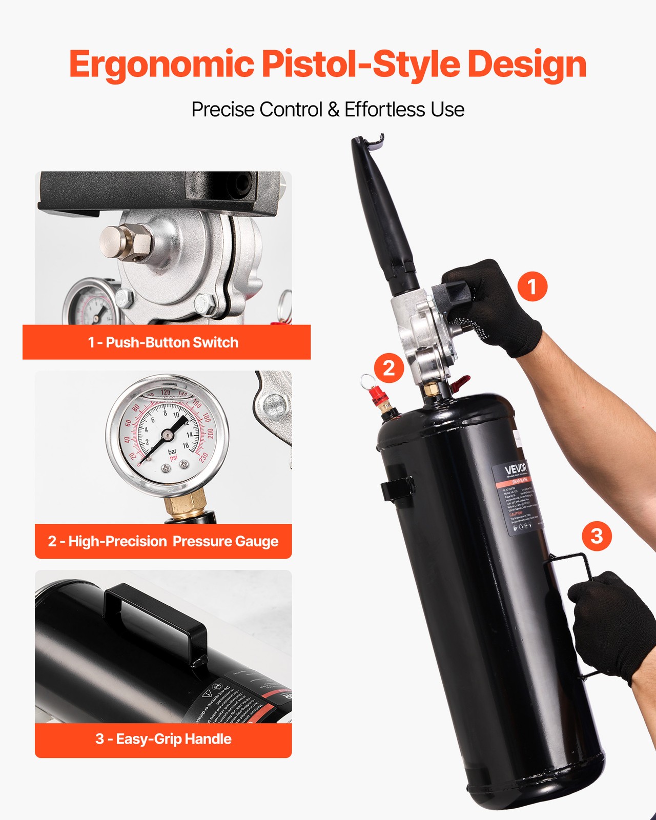 VEVOR Portable Tire Bead Seater 2.1 Gal / 8 L Handheld Air Bead Blaster Tool