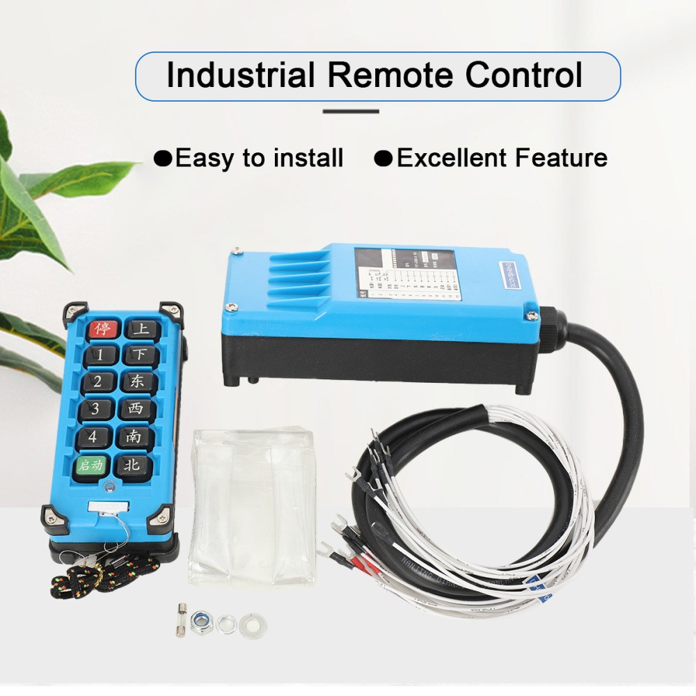 Hoist Crane Push Button Switch Remote Control Industrial Transmitter+Receiver