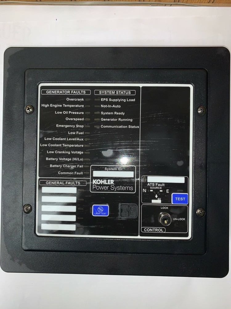 Kohler Power system Generator Control System ATS Fault source