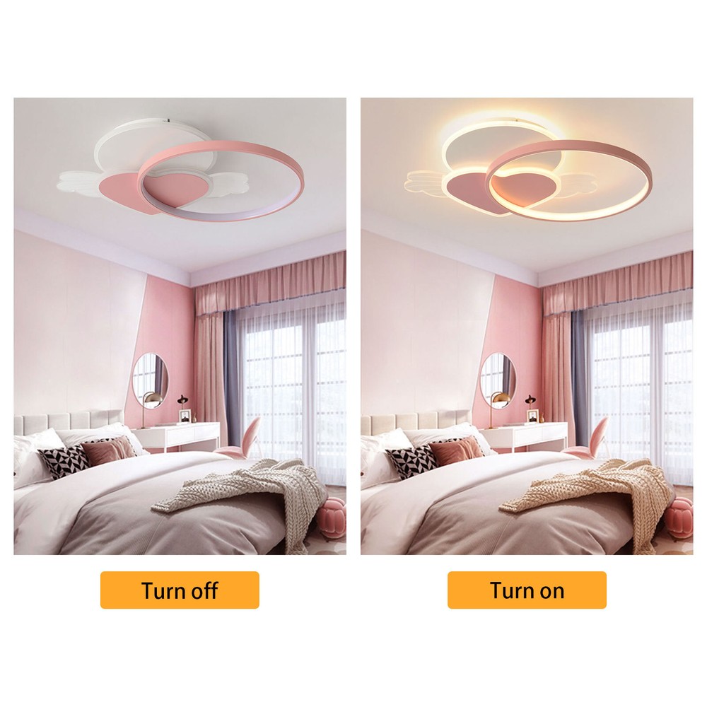 Dimmable LED Round Ceiling Light Flush Mount Fixture Remote Control 40W