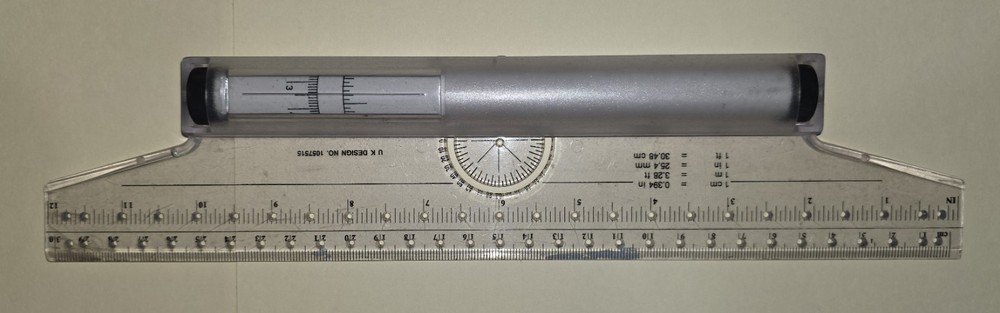 U. K. Design Multi-Purpose Drawing Parallel Rolling Ruler, 12 Inch