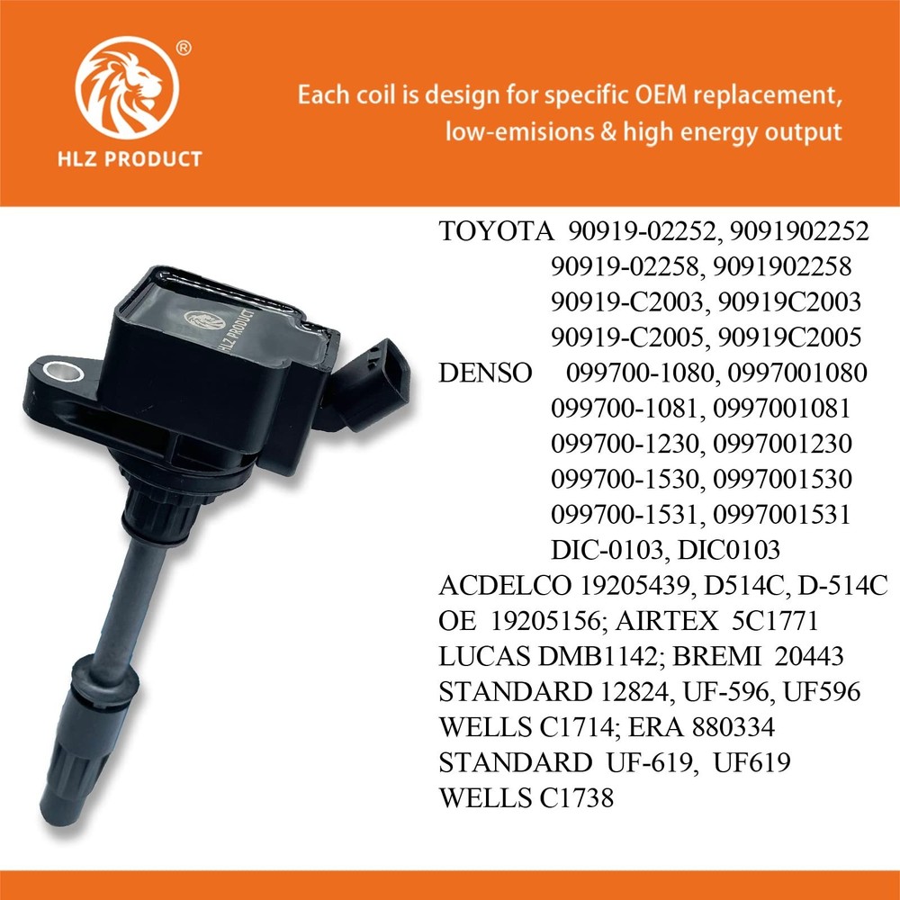 HIGH PERFORMANCE IMPROVED VERSION IGNITION COIL PACK OF 4 COMPATIBLE WITH LEX...