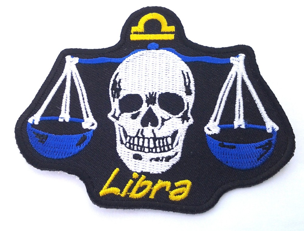 LIBRA EMBROIDERED ZODIAC BIKER PATCH P5474 E