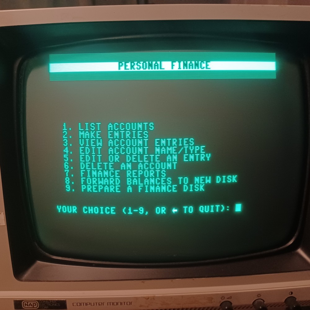 Expert Software Personal Finance for Apple IIe, e, gs, Commodore - Tested