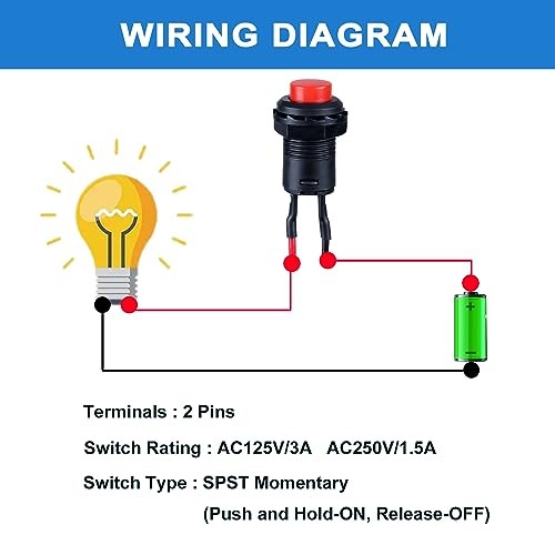 12-Pack 12mm Mini Push Button Switch AC 250V/1.5A Momentary Multicolored